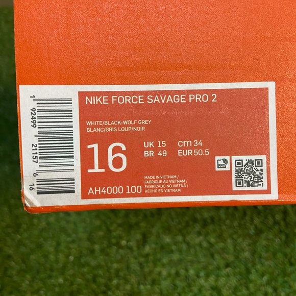 Nike Force Savage Pro 2 White Black Football Cleats AH4000-100 Men Size 16 NEW main image 5